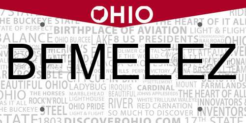 BFMEEEZ Ohio License Plate
