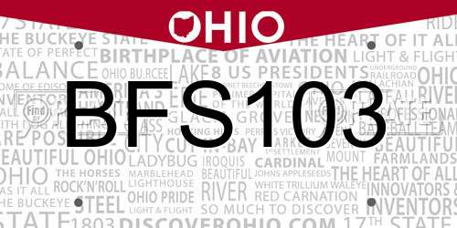 BFS103 Ohio License Plate