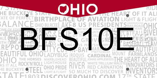 BFS10E Ohio License Plate