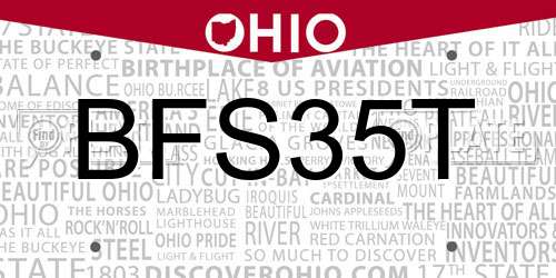 BFS35T Ohio License Plate