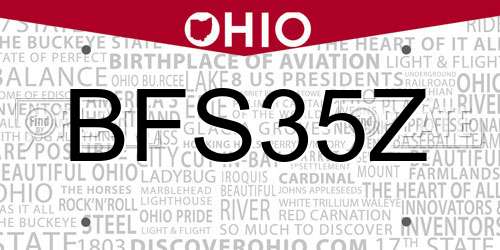 BFS35Z Ohio License Plate