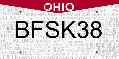 BFSK38 Ohio License Plate
