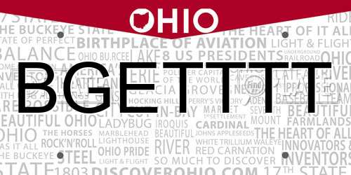 BGETTTT Ohio License Plate