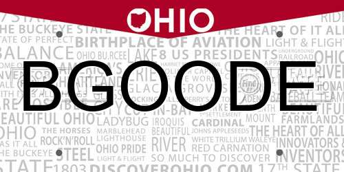 BGOODE Ohio License Plate
