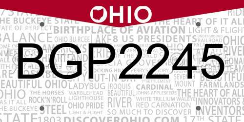 BGP2245 Ohio License Plate