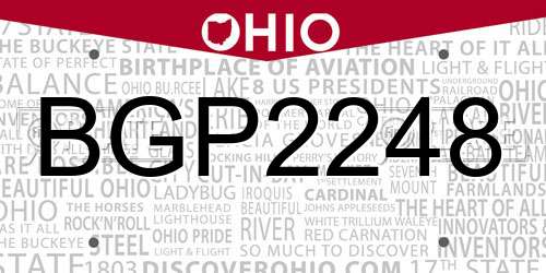 BGP2248 Ohio License Plate