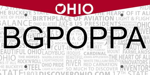 BGPOPPA Ohio License Plate