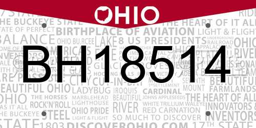 BH18514 Ohio License Plate