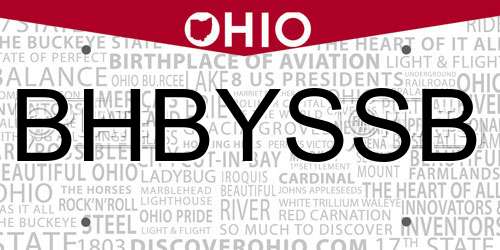 BHBYSSB Ohio License Plate