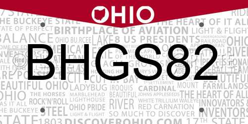 BHGS82 Ohio License Plate