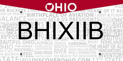 BHIXIIB Ohio License Plate