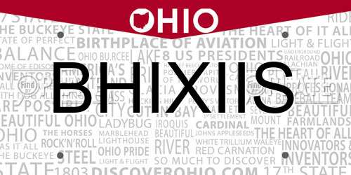 BHIXIIS Ohio License Plate