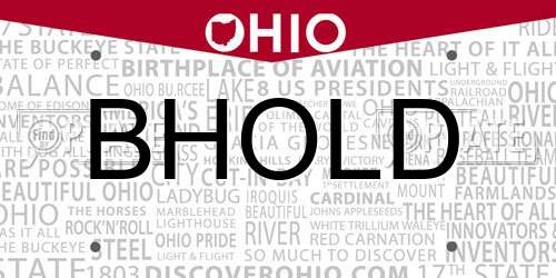 BHOLD Ohio License Plate
