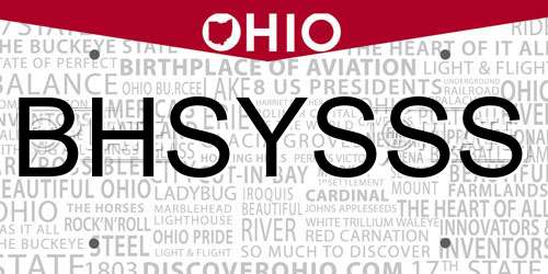 BHSYSSS Ohio License Plate