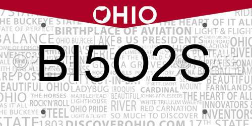 BI5O2S Ohio License Plate