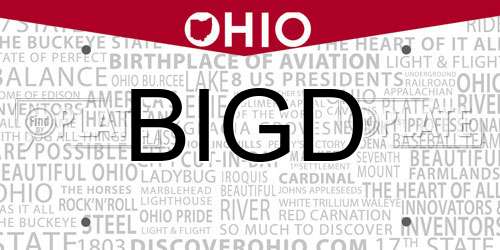 BIGD Ohio License Plate