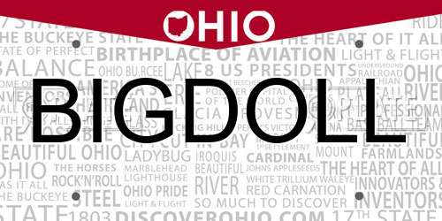 BIGDOLL Ohio License Plate
