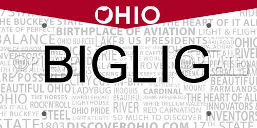BIGLIG Ohio License Plate
