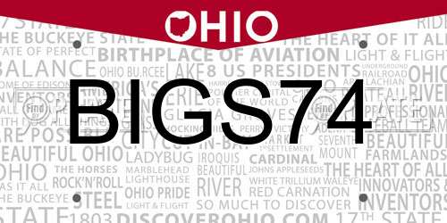 BIGS74 Ohio License Plate