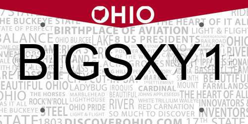 BIGSXY1 Ohio License Plate