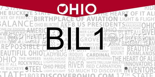 BIL1 Ohio License Plate