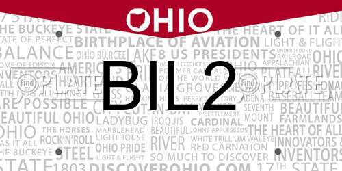BIL2 Ohio License Plate