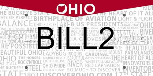 BILL2 Ohio License Plate