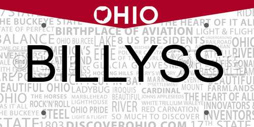 BILLYSS Ohio License Plate