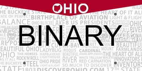 BINARY Ohio License Plate