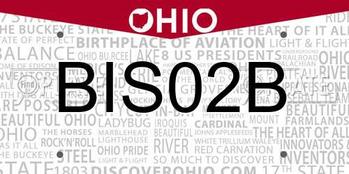 BIS02B Ohio License Plate