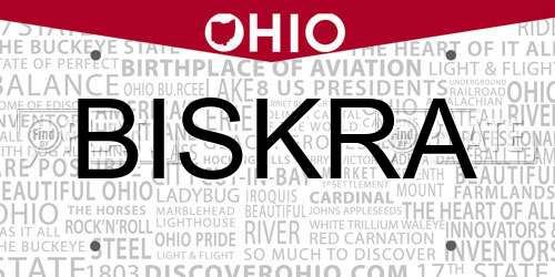 BISKRA Ohio License Plate