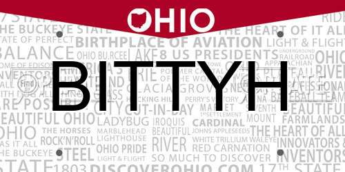 BITTYH Ohio License Plate