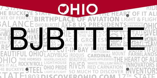 BJBTTEE Ohio License Plate