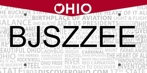 BJSZZEE Ohio License Plate