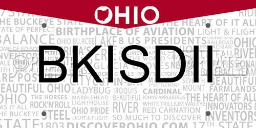 BKISDII Ohio License Plate