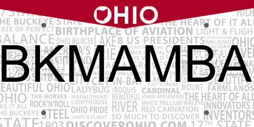 BKMAMBA Ohio License Plate