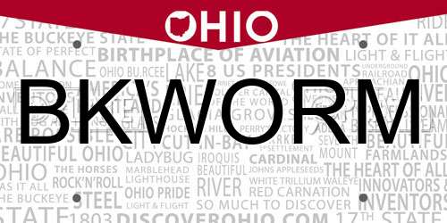 BKWORM Ohio License Plate
