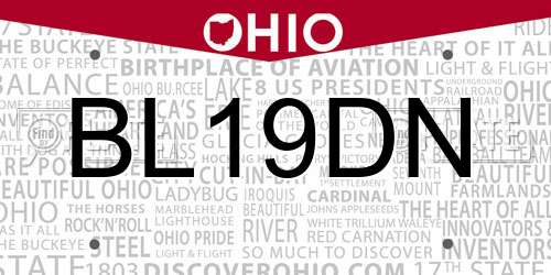 BL19DN Ohio License Plate