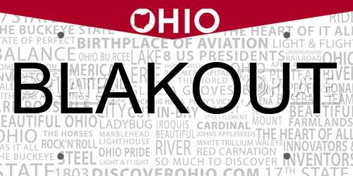 BLAKOUT Ohio License Plate