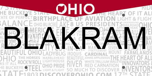 BLAKRAM Ohio License Plate
