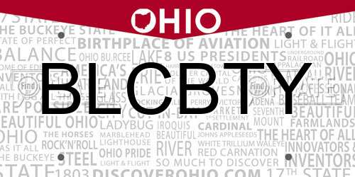 BLCBTY Ohio License Plate