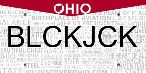 BLCKJCK Ohio License Plate