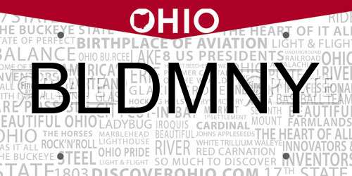 BLDMNY Ohio License Plate