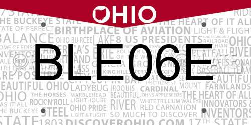BLE06E Ohio License Plate