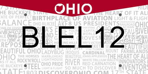 BLEL12 Ohio License Plate