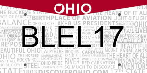 BLEL17 Ohio License Plate