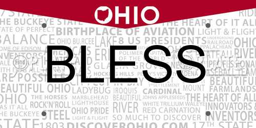 BLESS Ohio License Plate