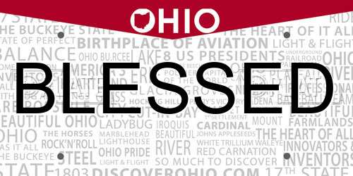 BLESSED Ohio License Plate