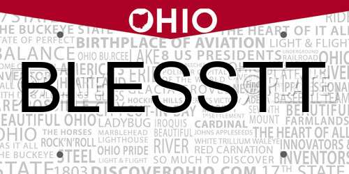 BLESSTT Ohio License Plate