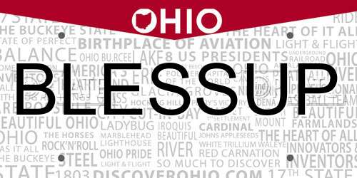 BLESSUP Ohio License Plate